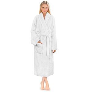 PAVILIA -  Premium Womens Plush Soft Robe Fluffy Warm White
